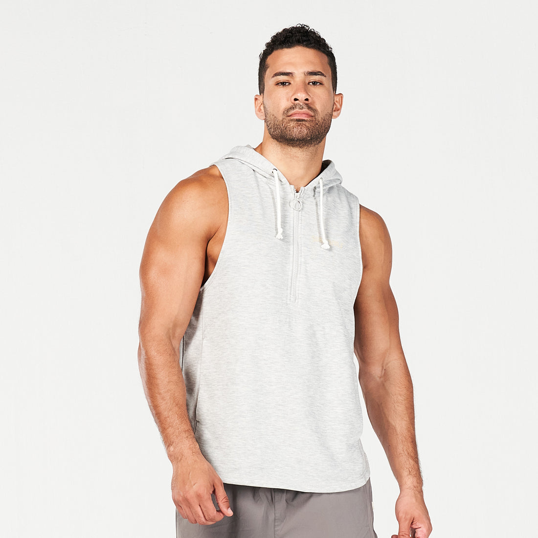 Golden Era New School Hooded Tank - Light Grey Marl